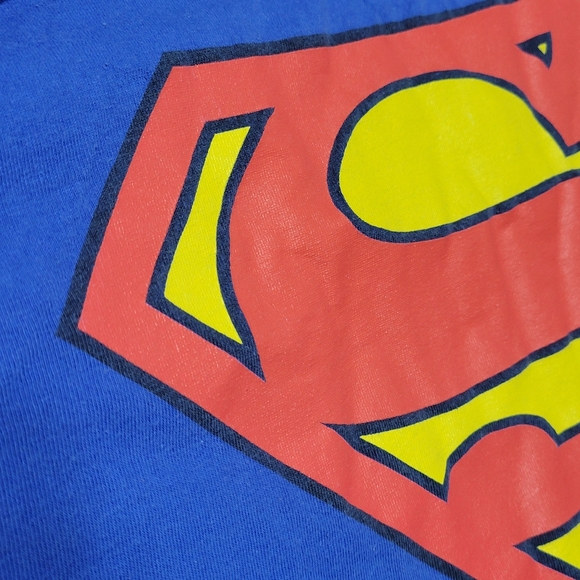 Six Flags Fiesta Texas SUPERMAN Ride Roller Coaster sleeveless blue tShirt XL - Picture 6 of 10